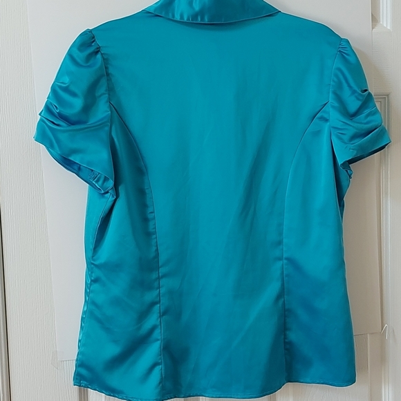 Renuar Teal Blue Blouse NWT Sz 8 - Picture 4 of 15